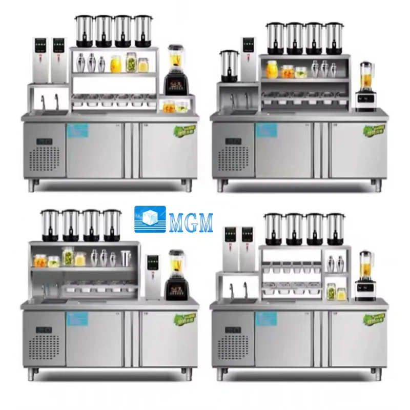 custom.1.5m Customized Length Working Table Milk Tea Shop Bubble Tea Counter Equipment Home Use Retail Hotels Food Industry