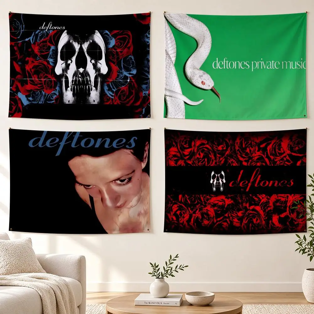 Band D-Deftones-S Private Music Flags Banner For Bedroom Outdoor Living Room Restaurant Bar Wall Decor Party