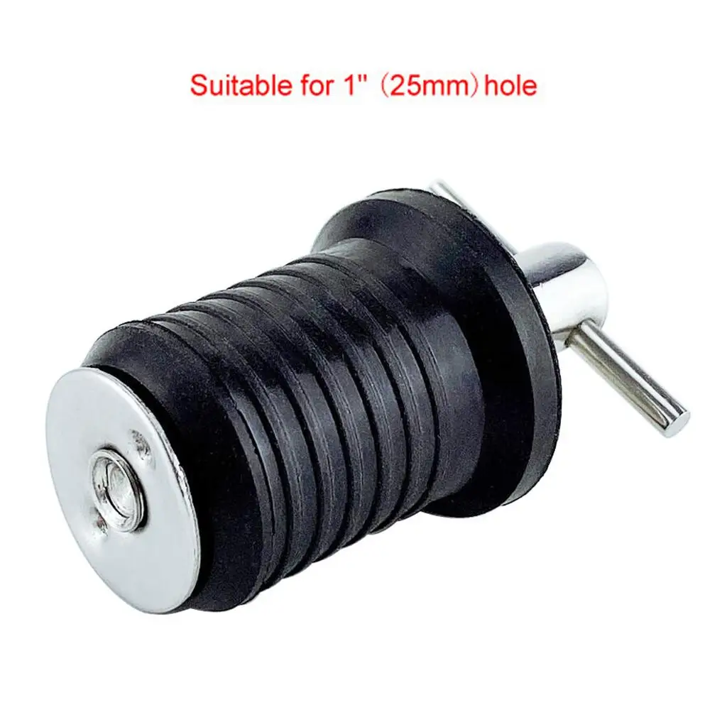 Stainless Steel Boat Drain Plug Rugged Twist Seal Rubber Body Marine Hull Stopper for Baitwell Kayak Replacement