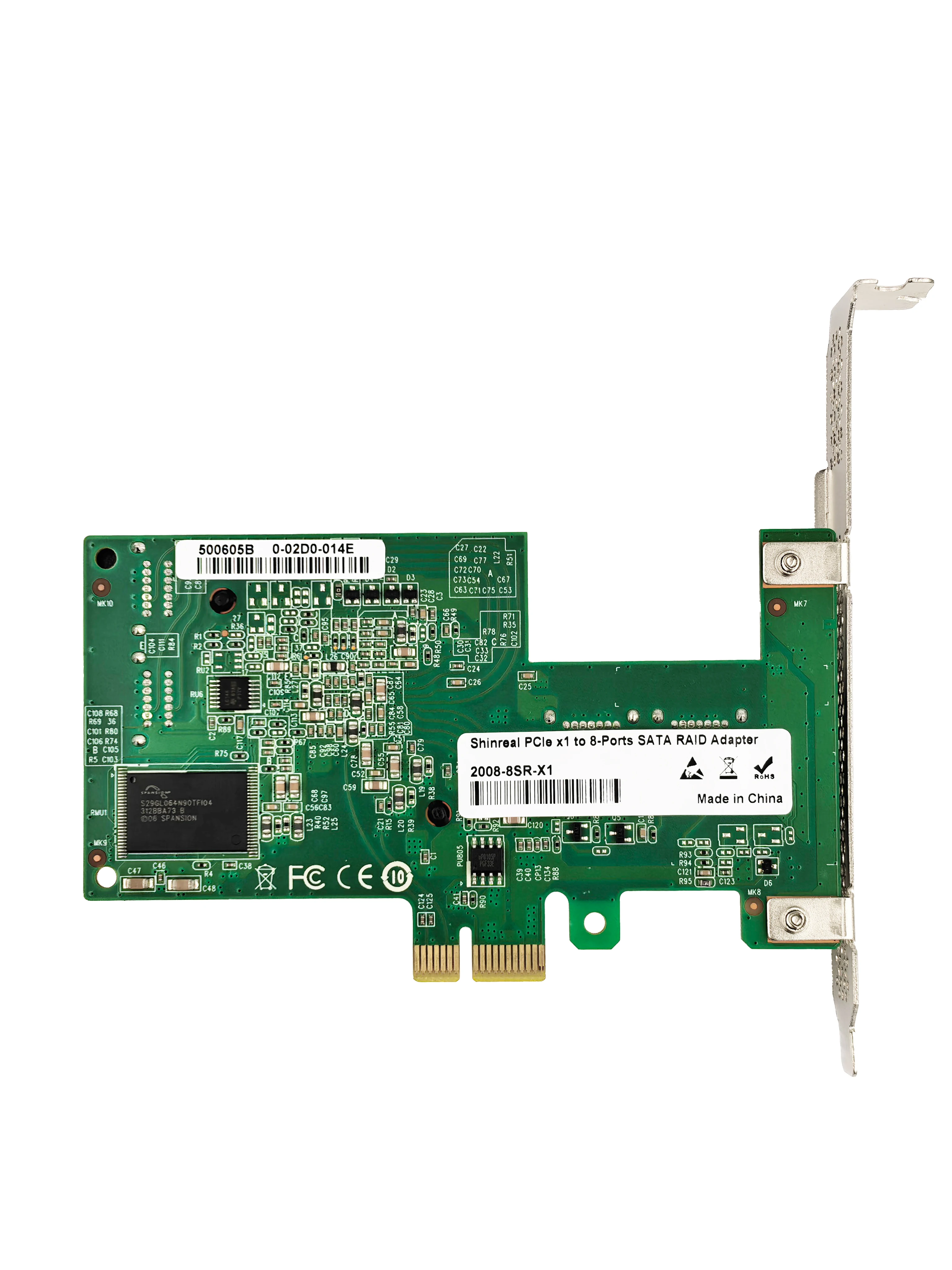PCIe x1 8-Port SAS/SATA HBA RAID Card