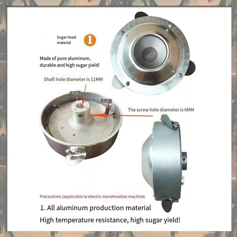 A70U New Sugar Header Candy Floss Cotton Candy Machine Boiler Candy Outlet Device Rotate Parts For Cotton Candy Maker view 5