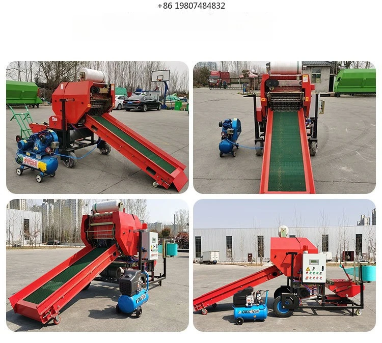 Metal Scrap Silage Sawdust Mini Net Wrap Large Round Baler High Precision Portable Hay Baler Mini Round Electric