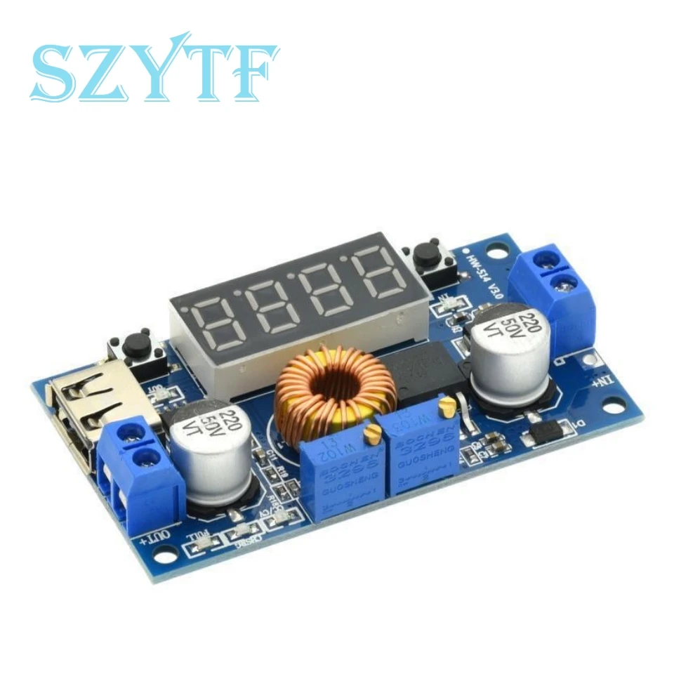 XL4015 75W DC-DC 5A Voltage Regulators Module Adjustable Buck Module With Voltmeter Display