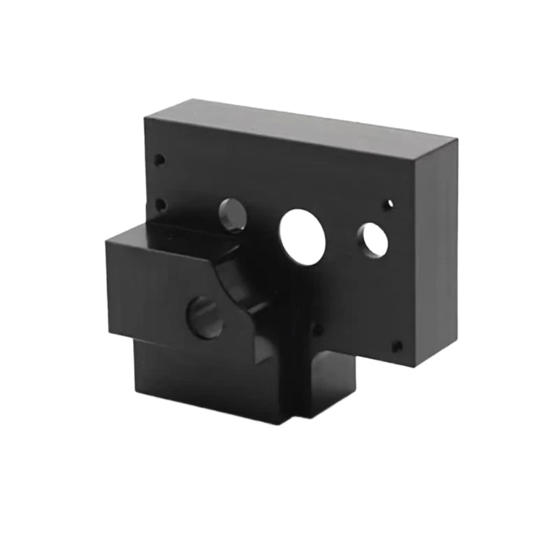 CNC machining, black anodized aluminum alloy profiled mechanical connection components, precision mechanical fixings