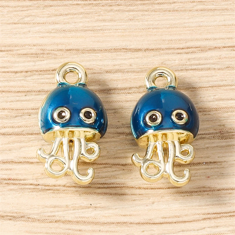 5 Stück niedliche, gemischte Emaille-Anhänger mit Motiven von Meereslebewesen wie Seesternen, Fischen und Hummern für die Schmuckherstellung, Ohrringe, Halsketten, DIY-Bastelbedarf. – Detail 21