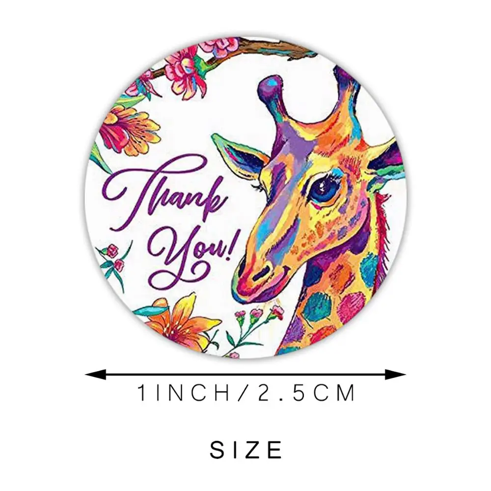 8 Unique Design Per Roll Floral Animal Thank You Stickers Seal Label for Scrapbook Package Personalized Decor Stationery Sticker