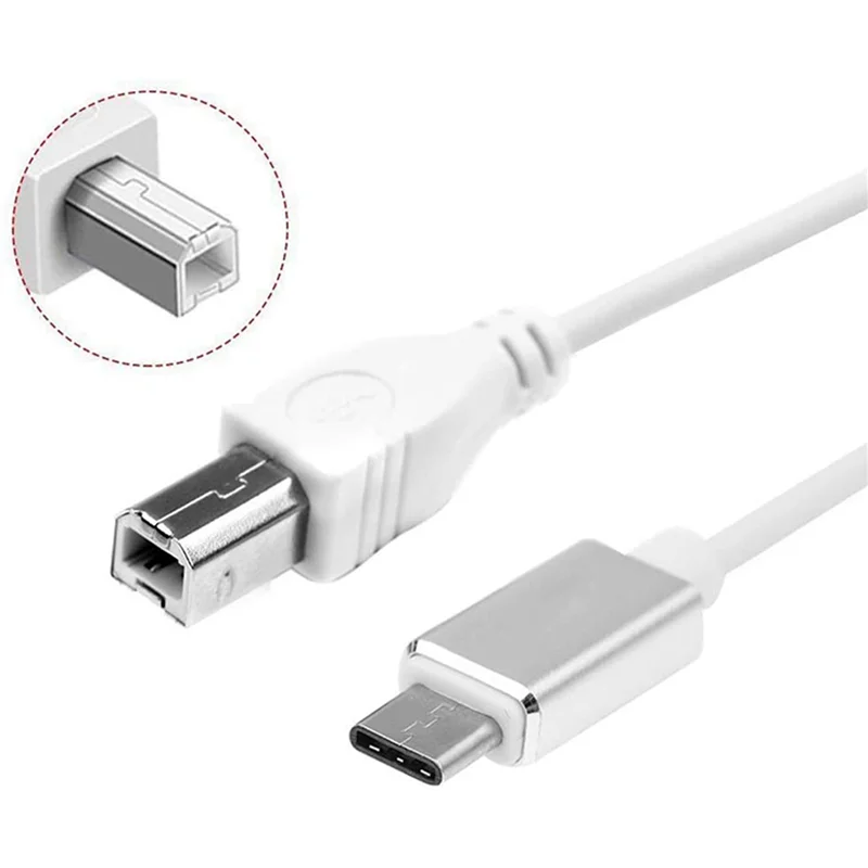HOES-2X USB Type B Midi Cable To Type C Connector, Adapter Cable, Piano Audio Cable