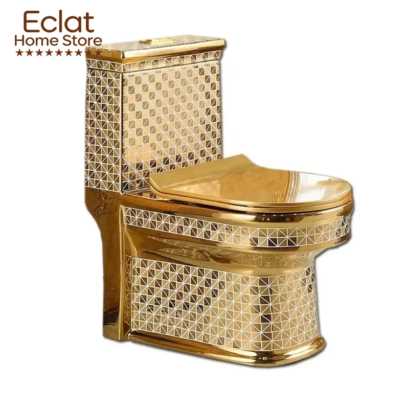 Wholesale one piece toilet golden sanitary wares manufacturer porcelain gold wc