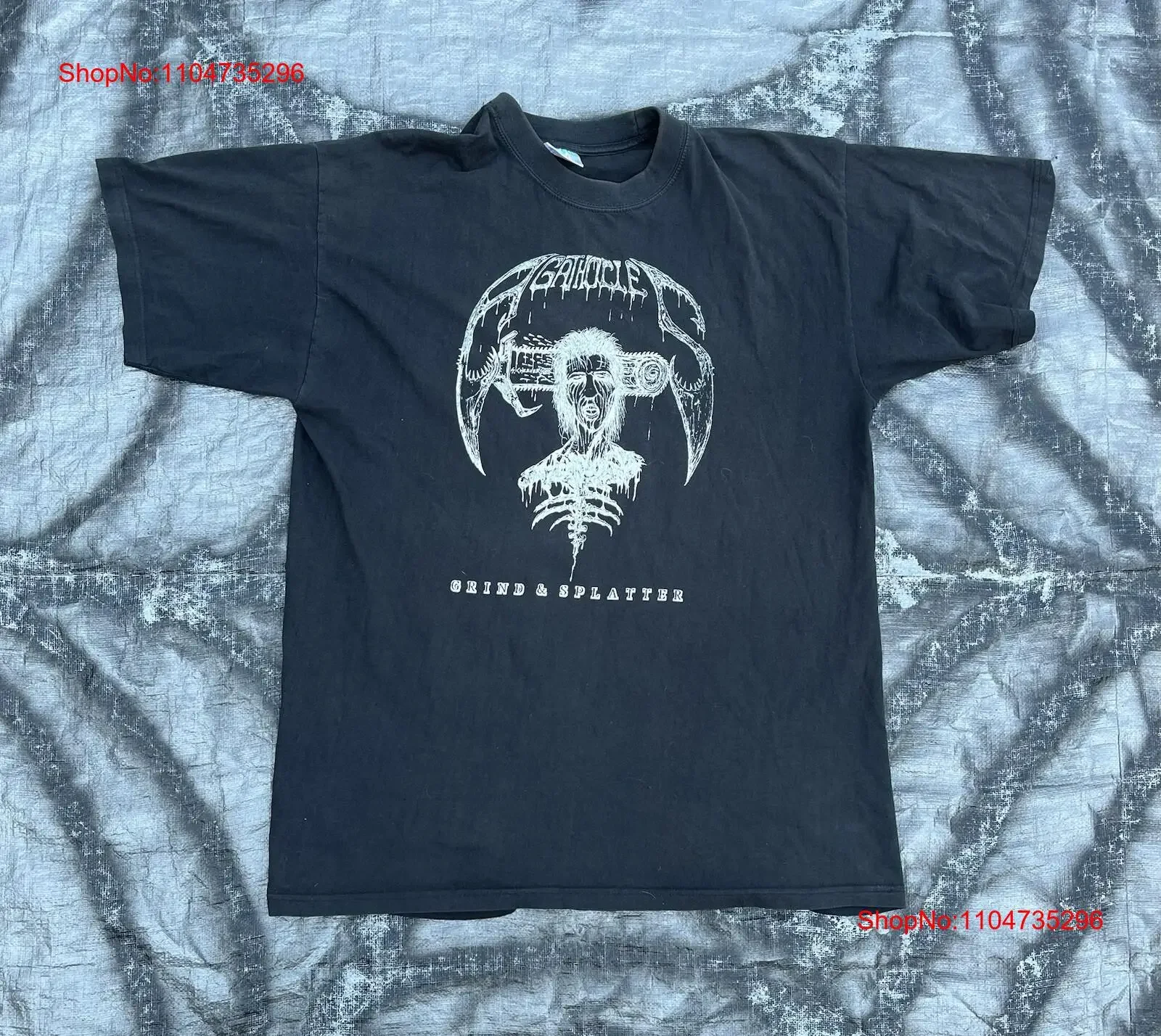Vintage 90s Agathocles T Shirt Nasum Unholy Grave Archagathus Phobia Assuck vintage lavado elegante roupas de grife gráfico
