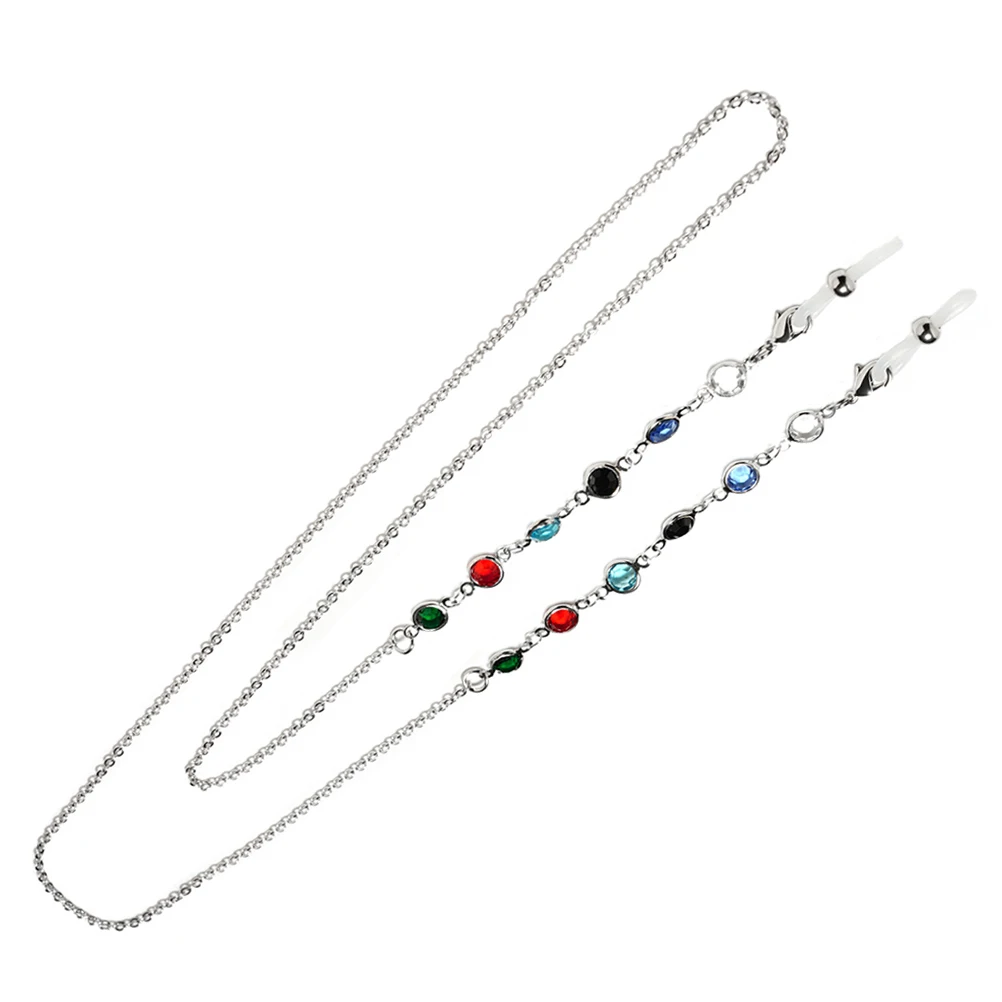 

1pc Platinum Plated Eyeglasses Chain Anti-Slip Glasses Lanyard Sunglasses Holder Strong Eyewear Retainer Neck Arm Wear Silver