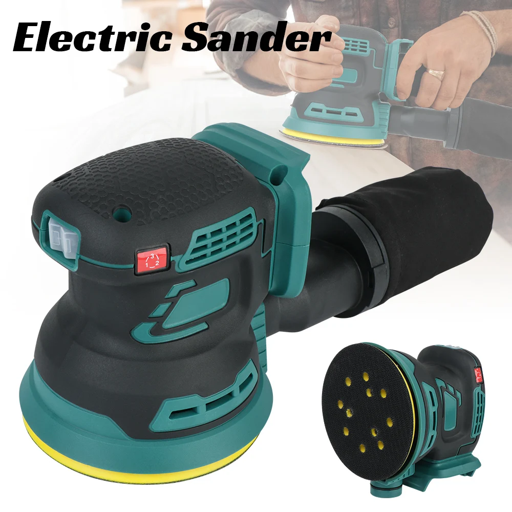 eletrica brushless moedor de madeira random orbital sander polimento lixadeira velocidade makita 18v bateria 125 mm 01