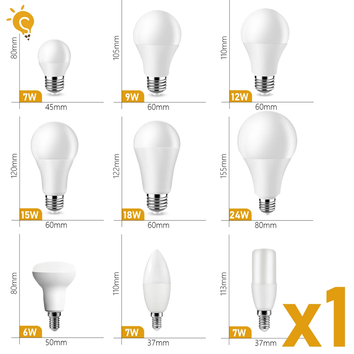 1Pcs LED Bulb E27 E14 B22 Lamps AC 220V-240V 3W 6W 9W 12W 15W 18W 20W Lampada LED Light Bulb Bombilla Spotlight ampoule