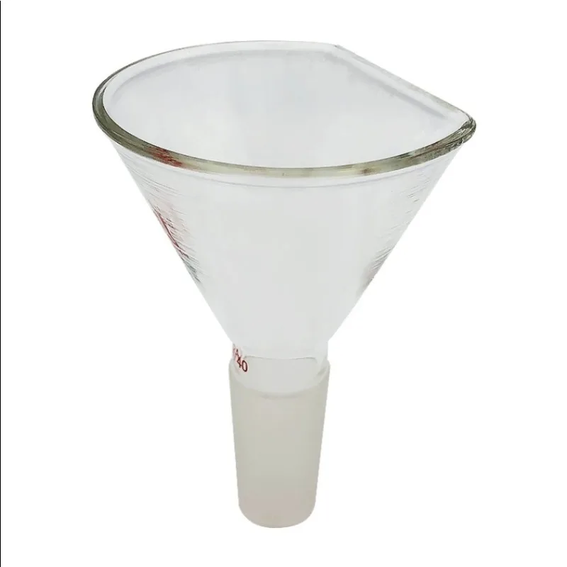 Standard Ground Joint Flat‑Side Addition Funnel Thick Borosilicate Glass Space Saving Scientific Chemistry Lab Tool