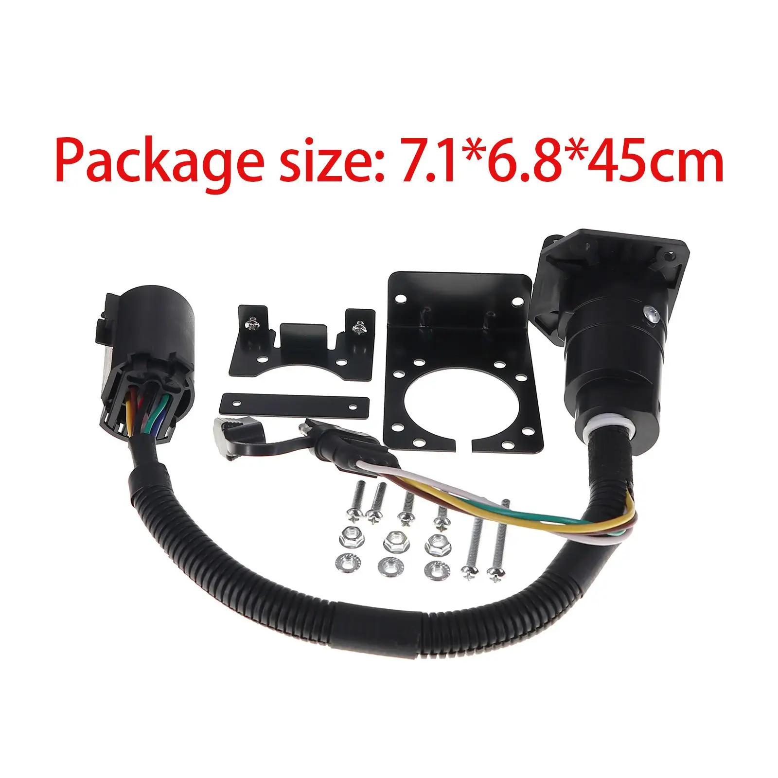 Trailer Wiring Adapter US Standard 7 Way Plug and 4 Way Outlet Hardware Easily Install Weatherproof Accessory Spare Parts