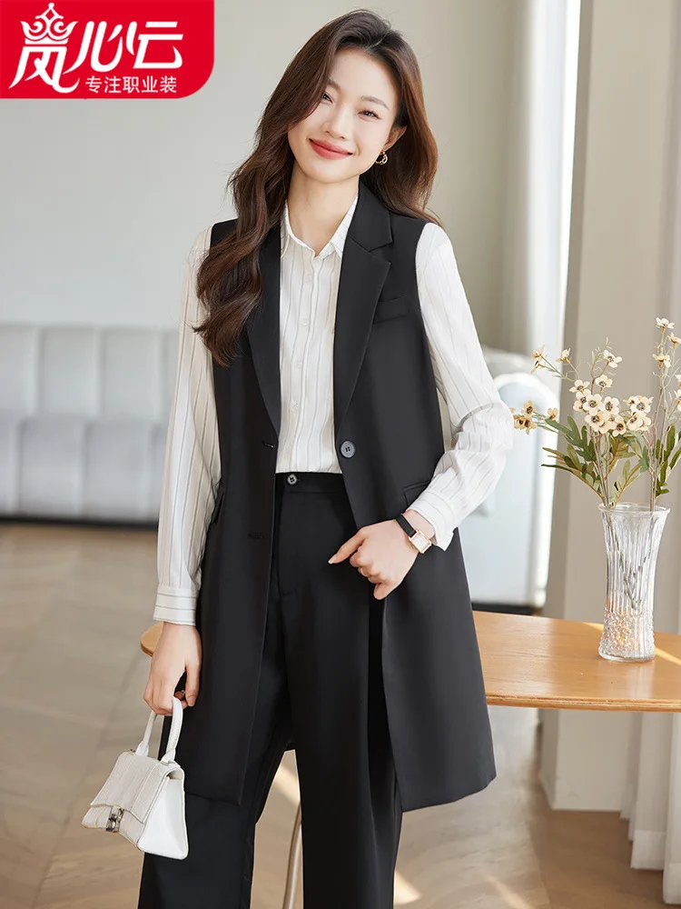 

Lan2024Spring New Suit Vest Casual Suit Women's Business Wear Graceful and Fashionable Two-Piece Suit8786