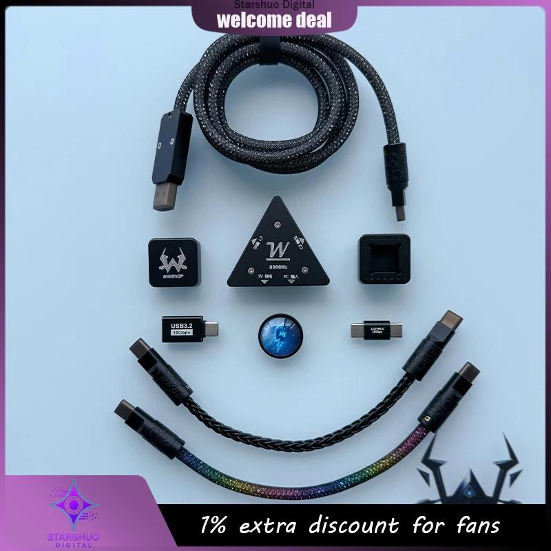 winshop Independent Power Supply True 8K 2-to-2 Gaming Magnetic Axis Data Cable Gaming Low Latency for Delta Valorant