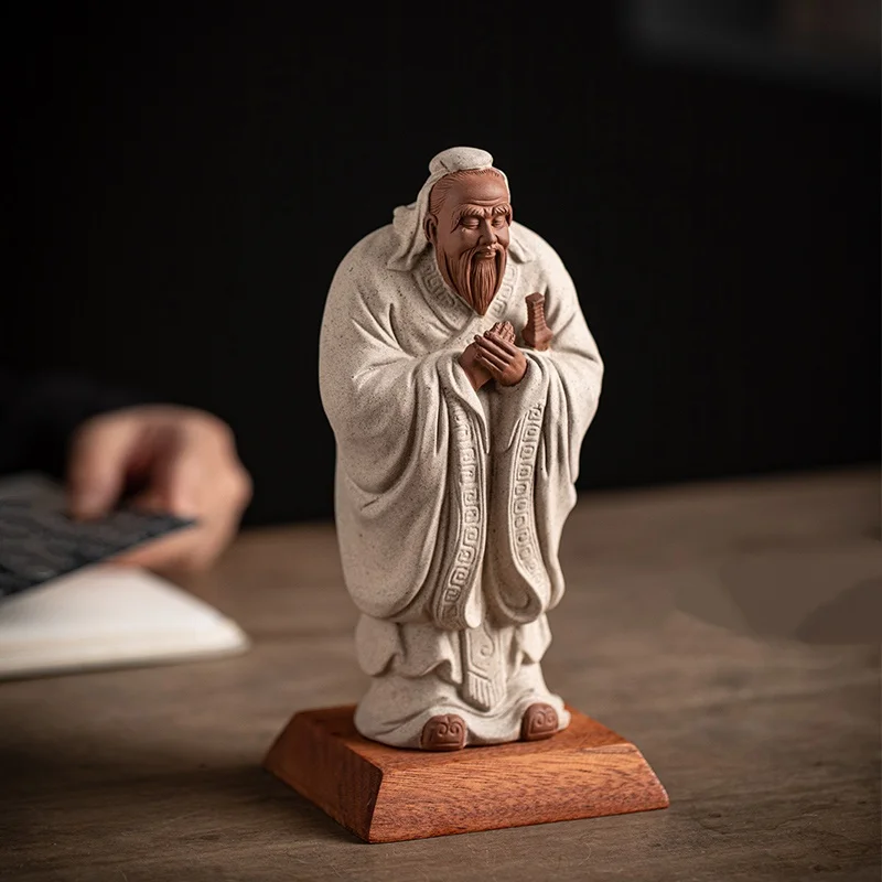 Ceramic Chinese historical figures Confucius saints statue home and study decoration handicrafts