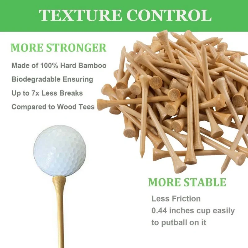 50/100 Pcs High Quality Hard Bamboo Golf Tees Wood 70mm 83mm Wooden Tee Golf Accessories Outdoor Sports