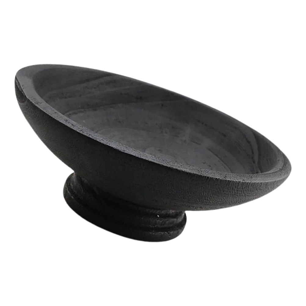 

Ваза с фруктами в стиле ретро, тарелка из цельного дерева, поднос для хлеба, украшение для хранения еды, черный центральный стол, декоративная сервировка, декоративная ножка