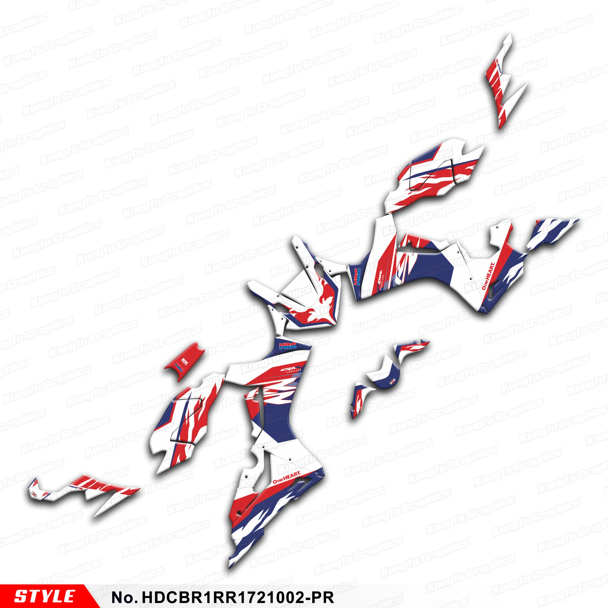

JY RACING Graphics Sheet Wrap Design for Honda CBR1000RR CBR 1000RR 2017 2018 2019 2020 2021 2022, HDCBR1RR1721002-PR