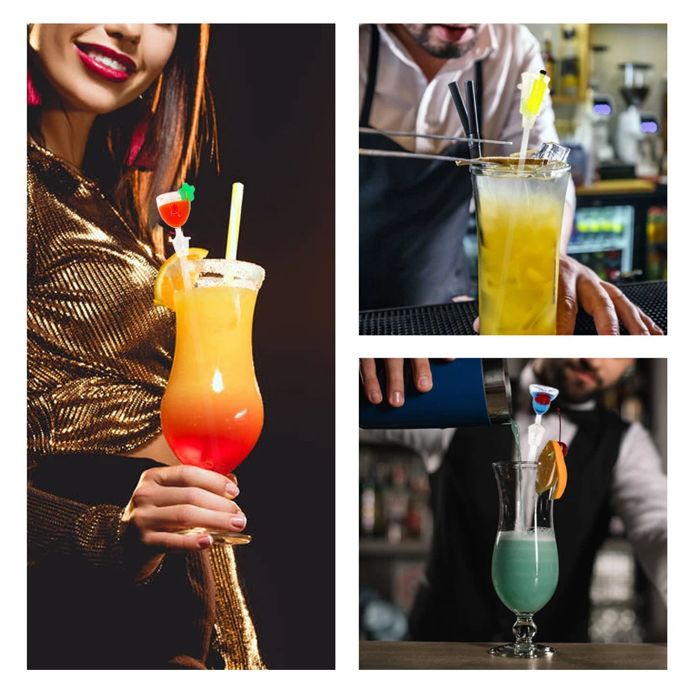 

10pcs Acrylic Cocktail Stirrers Long Handle Reusable Drink Mixing Rods For Wine Coffee Juice Bar Tools Kitchen Supplies Beverage