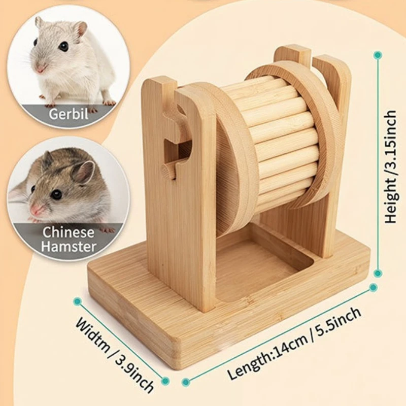 Wooden Hamster Foraging Toy Interactive Treat Puzzle Small Animal Enrichment Toy for Boredom Relief and Mental Stimulation view 6