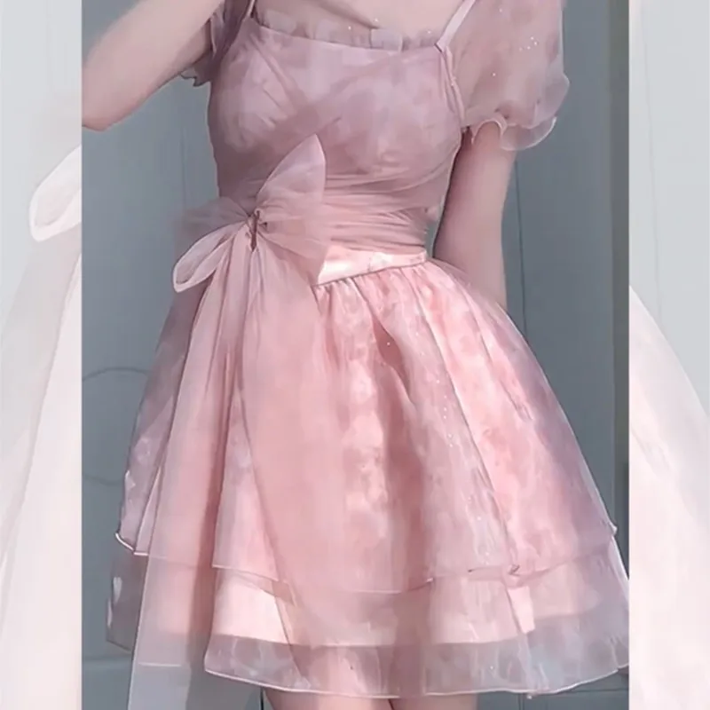 Wear Female Birthday Little Dress Adult Ceremony Summer Seaside Holiday Pink Tulle