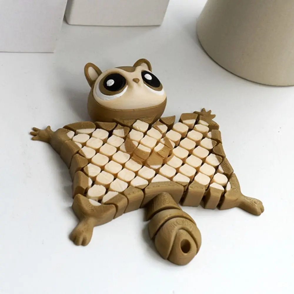 3D Printed Flying Squirrel Pendant Cute Creative Funny Flying Mice Handicraft Articulated Animal Simulation Model Model Display
