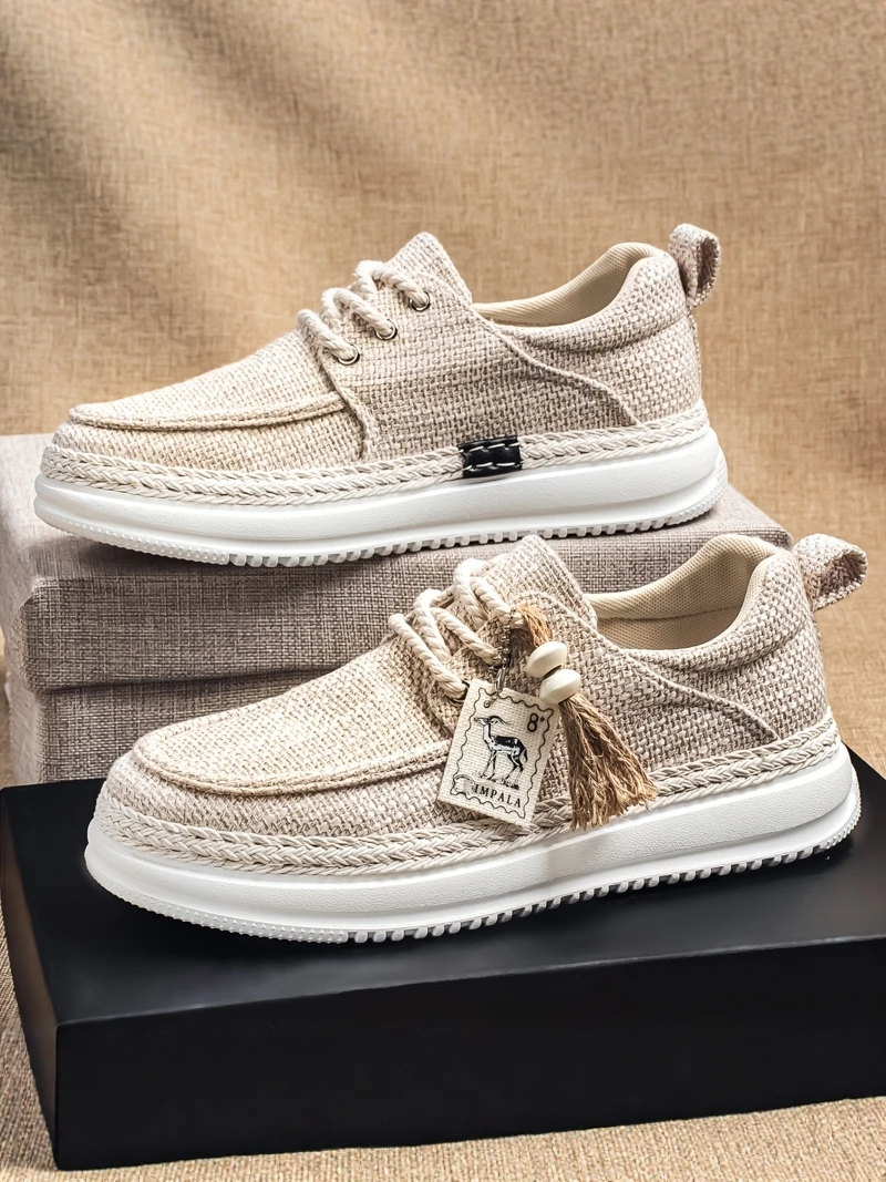 

Men's Canvas Shoes 2026 New Summer Breathable Versatile Casual Thick Bottom Wear-resistant Cloth Shoes for Students
