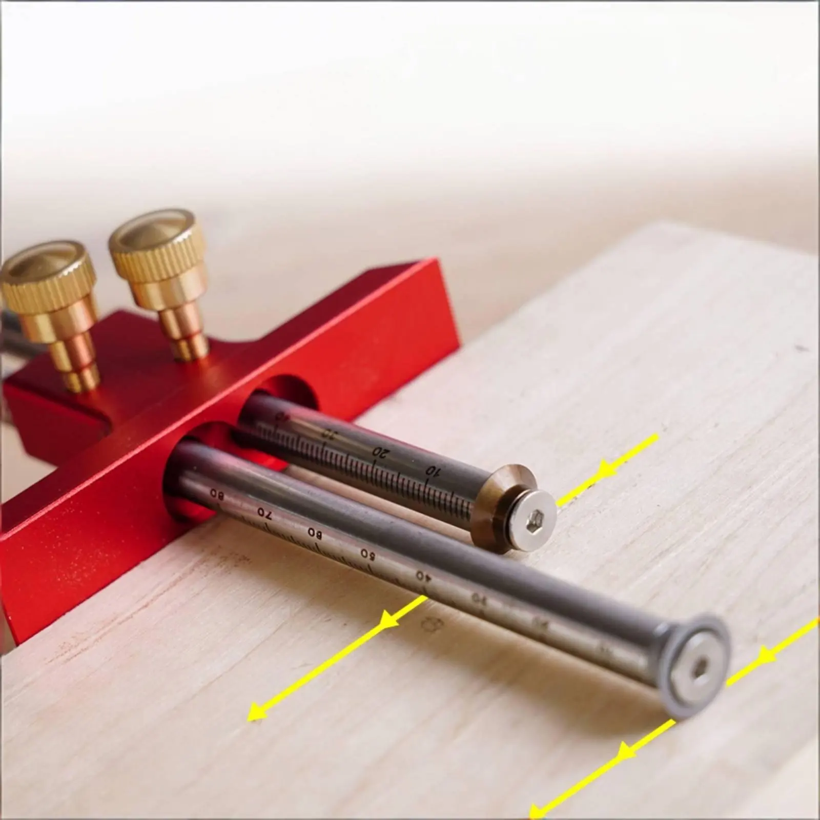 Double Head Marking Gauge Adjustable Double Blade Marking Gauge Woodworking Scribe Tool Metric and Inch Scale for Carpentry