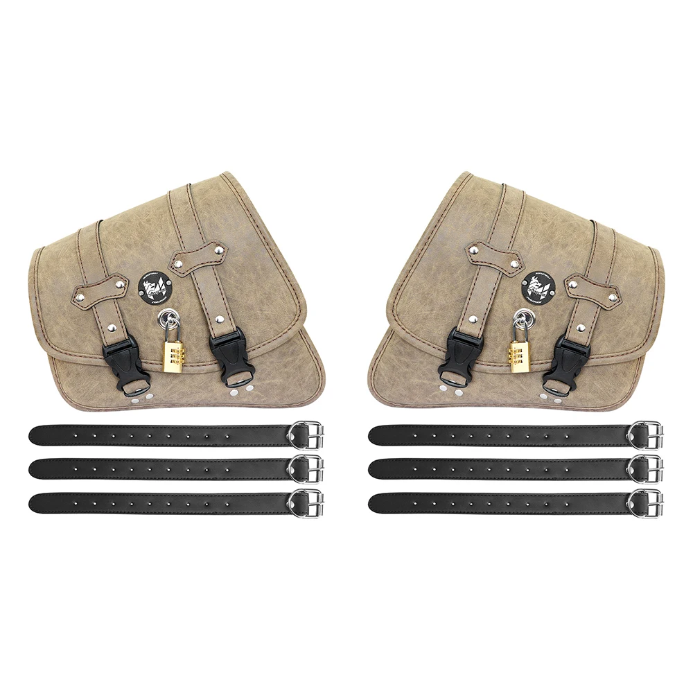 Motorcycle retro hanging bag side bag leather triangle rear seat bag tool kit shoulder bag saddle bag