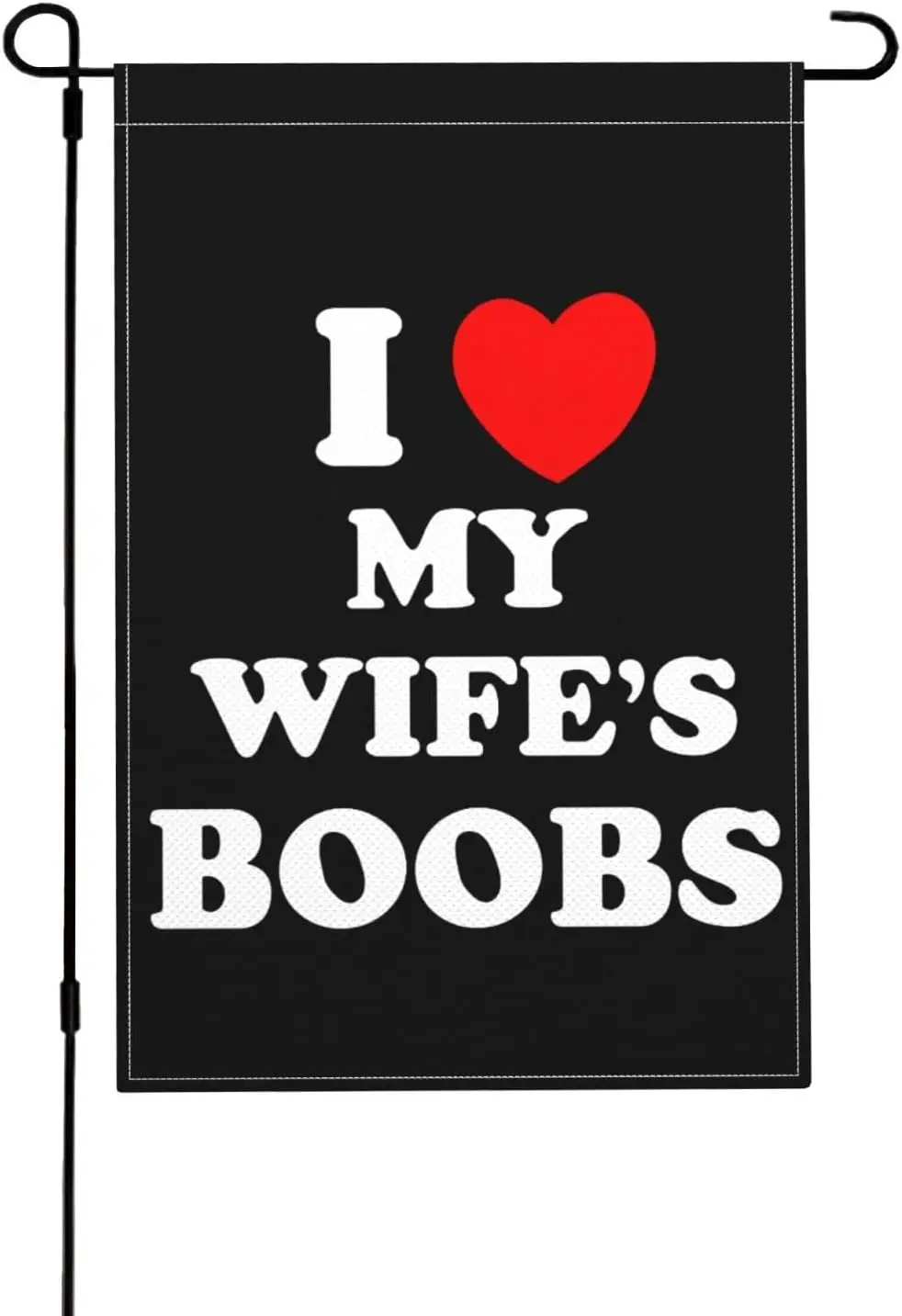 I Heart Love Boobs Funny Garden Flag Seasonal Home Yard Outdoor Decoration House Yard Lawn Decor Holiday Garden Yard 12 X 18 yyi