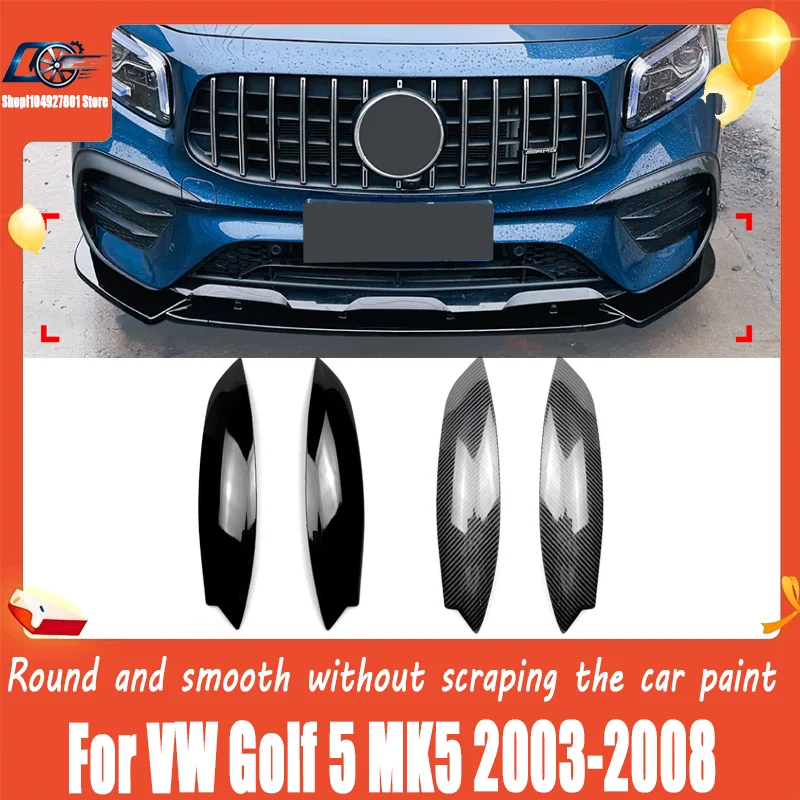 For VW Golf 5 MK5 2003-2008, Front Headlight Eyebrow Sticker Sporty Trim, Exterior Modification, Direct Fit.