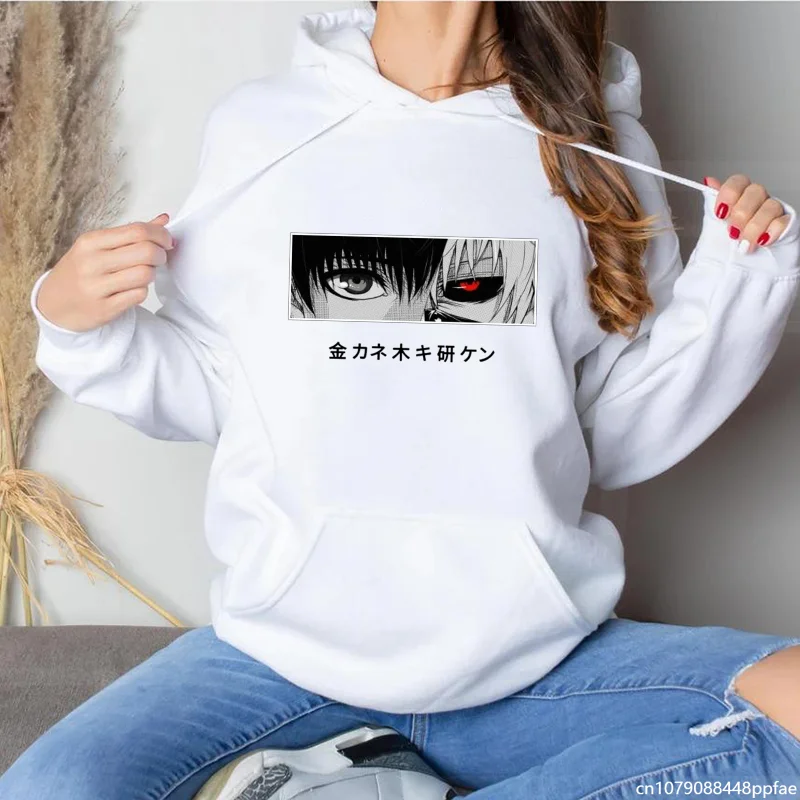 New Anime Kaneki Ken Eye Print Hoodie Women's Fashion Street Cool Sweatshirt Kaneki Ken Hoodie Top