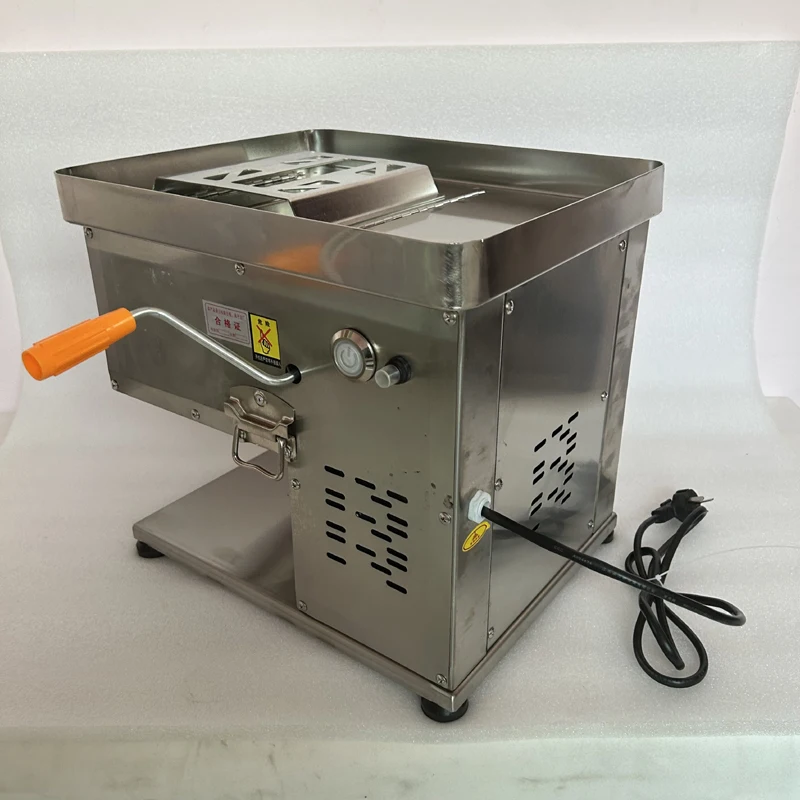 2024 Commercial Meat Slicer Stainless Steel Blades Meat Cutter Auto Stainless Steel Vegetable Cutting Machine Kitchen Appliance