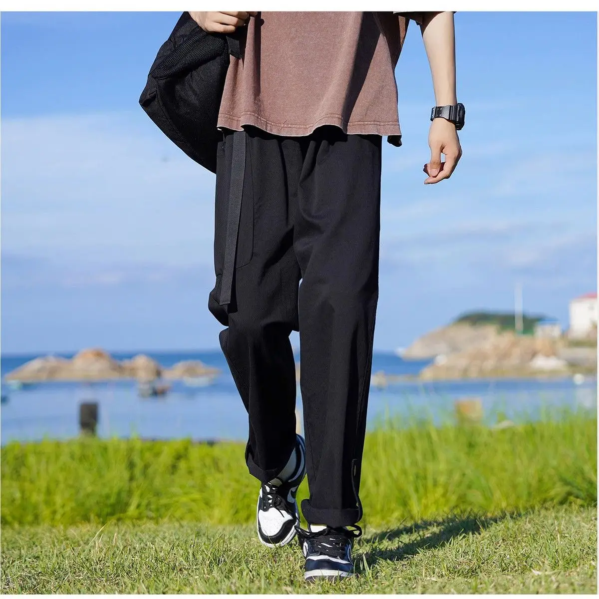 American Streamer Workwear Men Autumn 2025 New Loose Straight Wide-leg Casual Pants