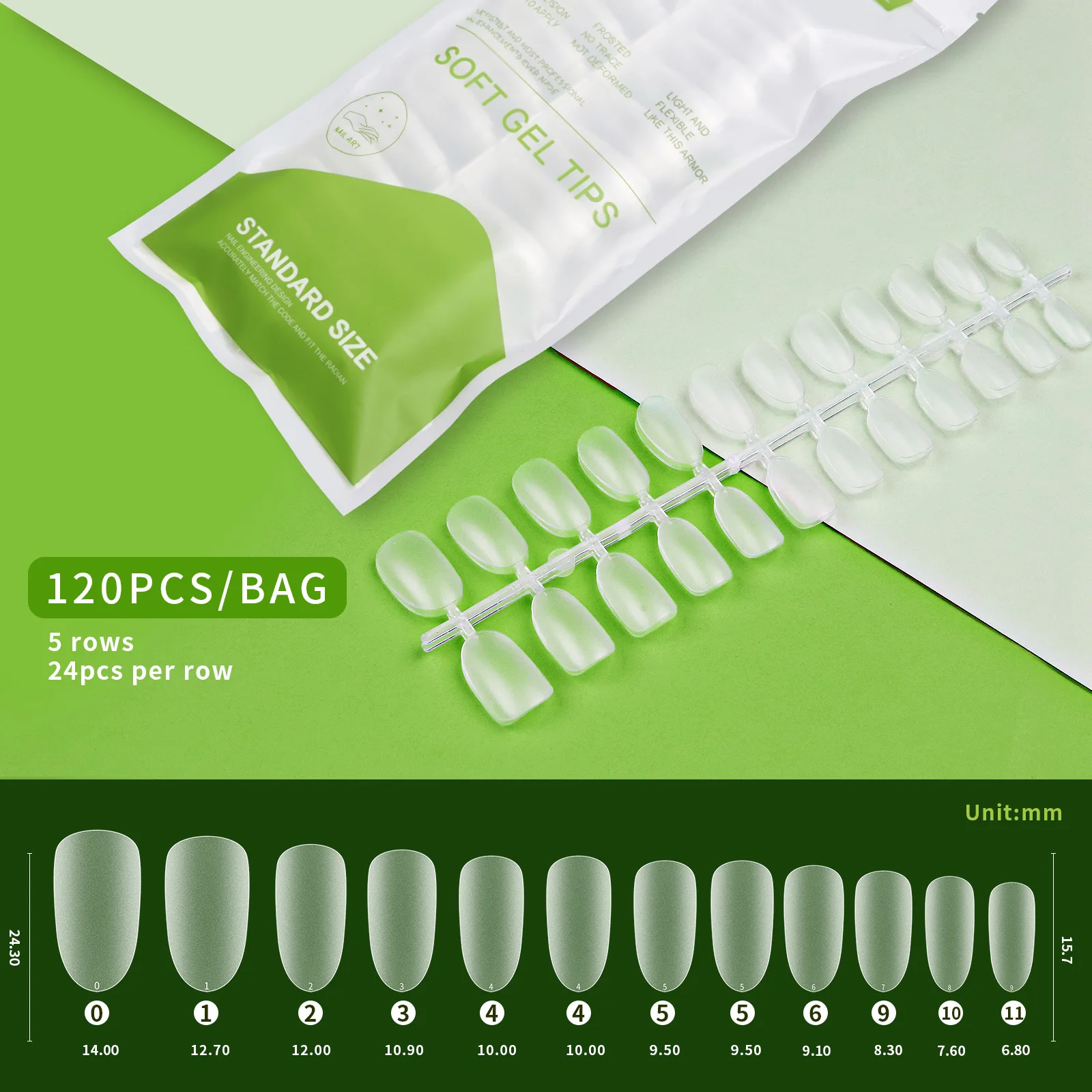 120 Stück ultradünne, weiche Gel-Spitzen, transparente, spurlose Press-On Coffin-Nägel für einen natürlichen Maniküre-Look – Detail 9