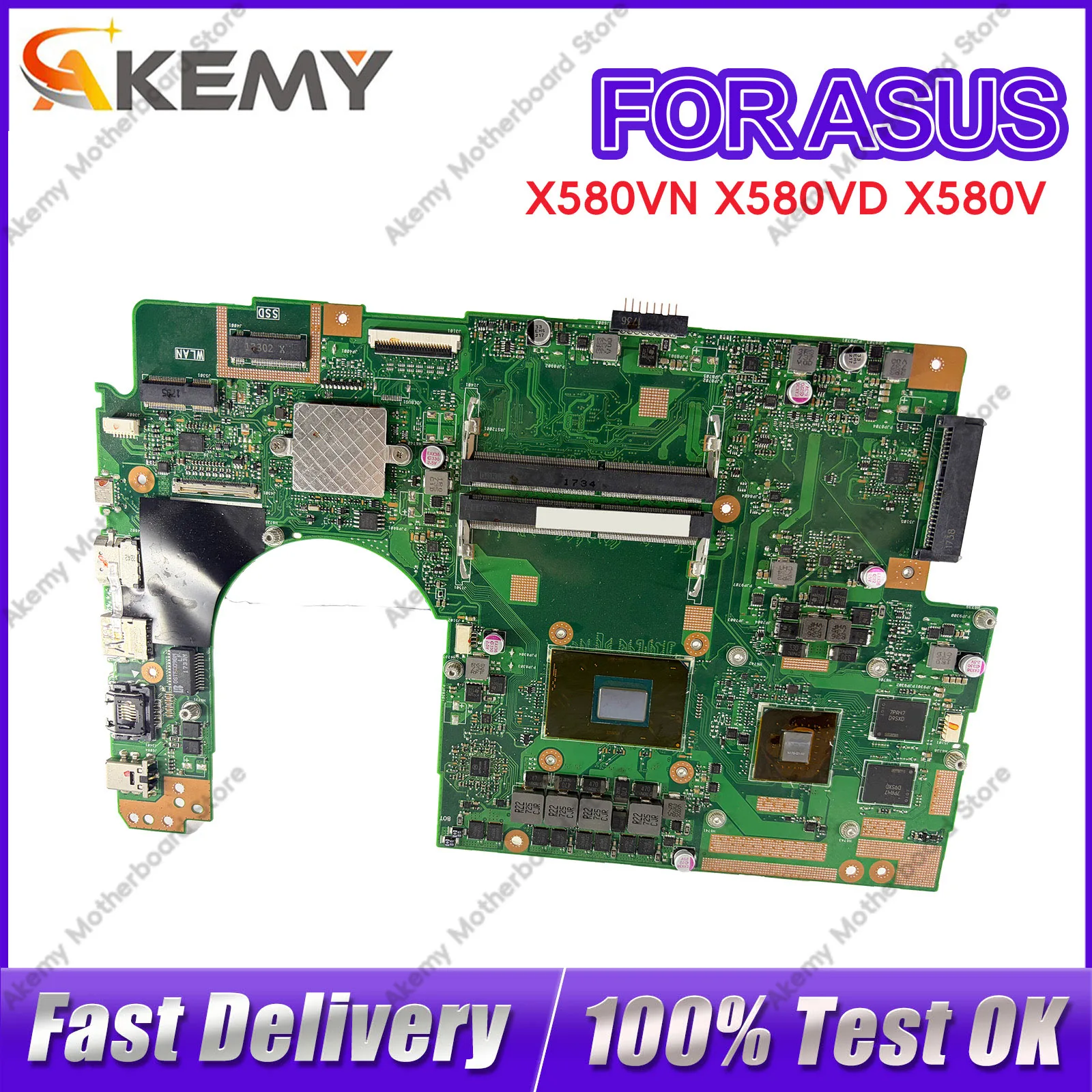 Carte mère pour ordinateur portable ASUS VivoBook X580VD X580VN FX580V N580V NX580V, avec processeur, tests 100% OK, expédition rapide