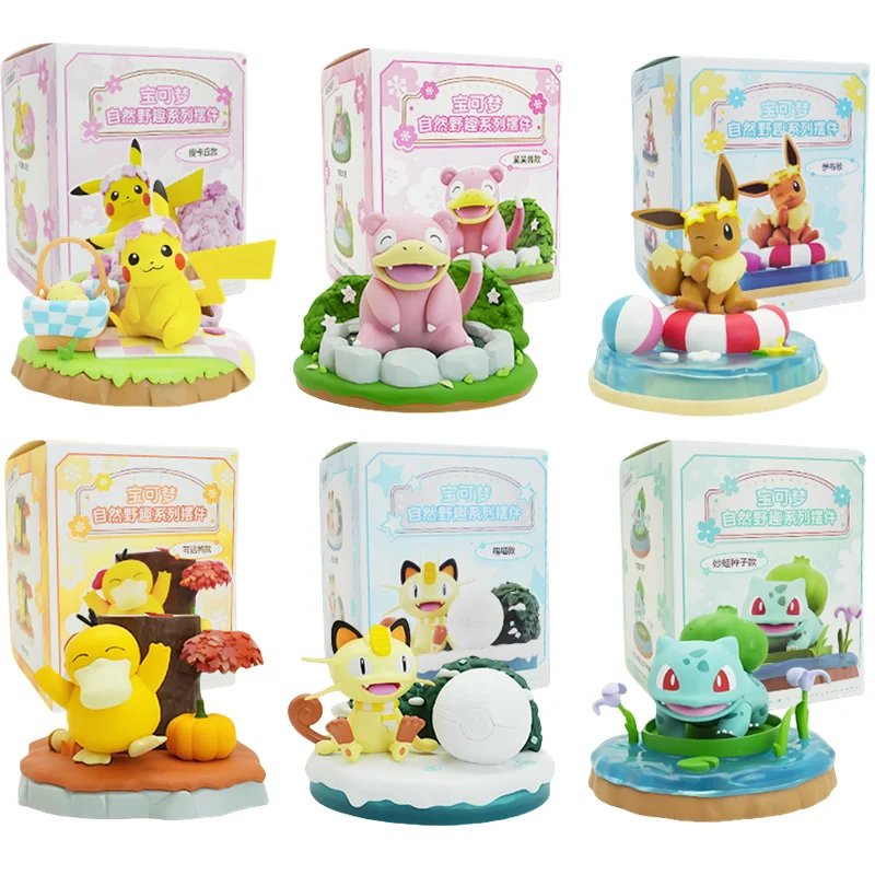 

Anime Pokemon Figure Pikachu Eevee Meowth Bulbasaur Decoration Ornaments Action Figure Model Toys Children Birthday Gifts