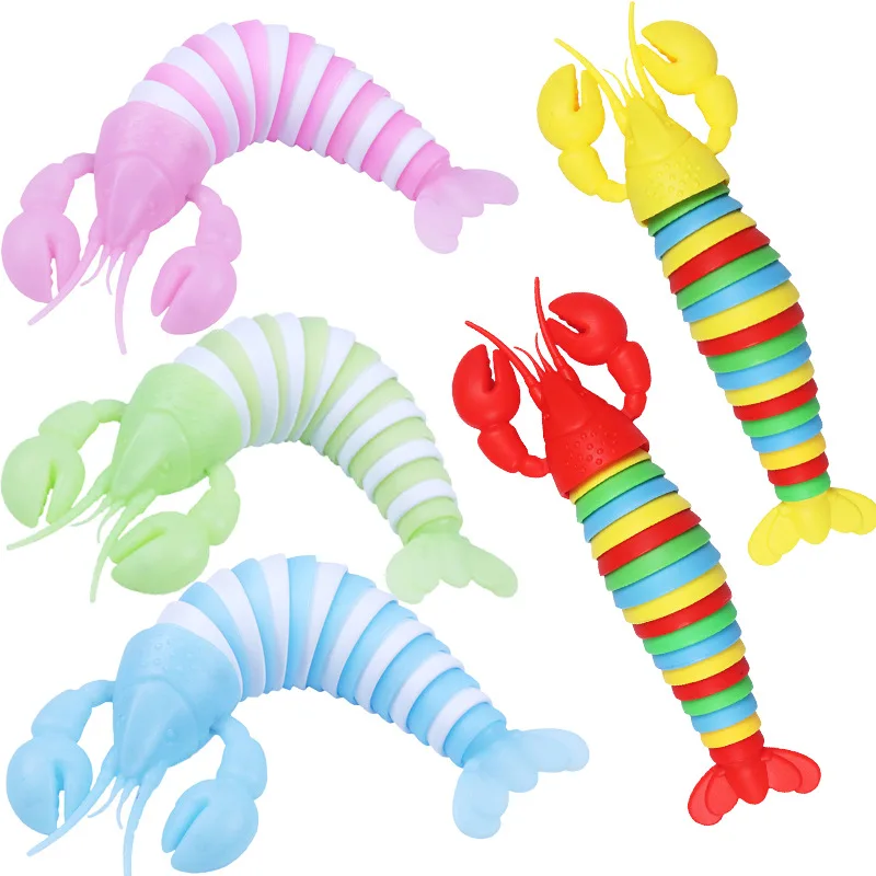 Stress Reliever Toys Kids Fidget Toys Children Adult Slug Puzzle Peristalsis Funny Lobster Anti Stress Squishy Toy 2023 Hot Sale