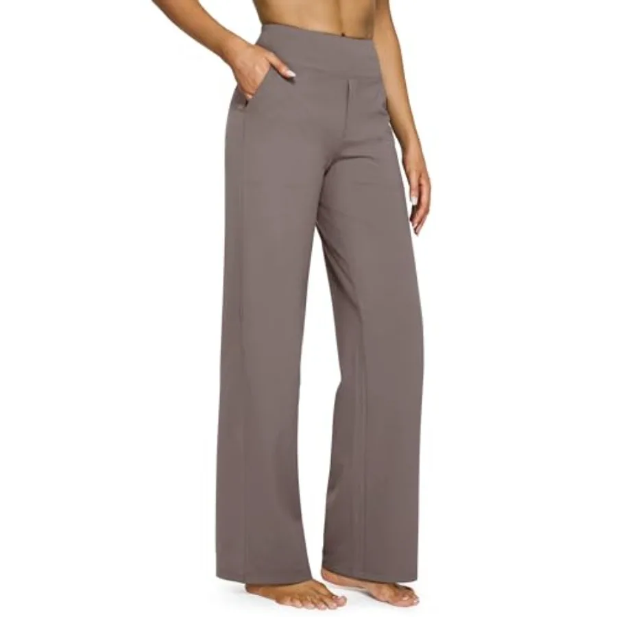 

G4Free EverGoing Yoga Pants Women Wide Leg Pants with Pockets High Waist Stretch Dress Casual Sweatpants Petite/Regular/Tall