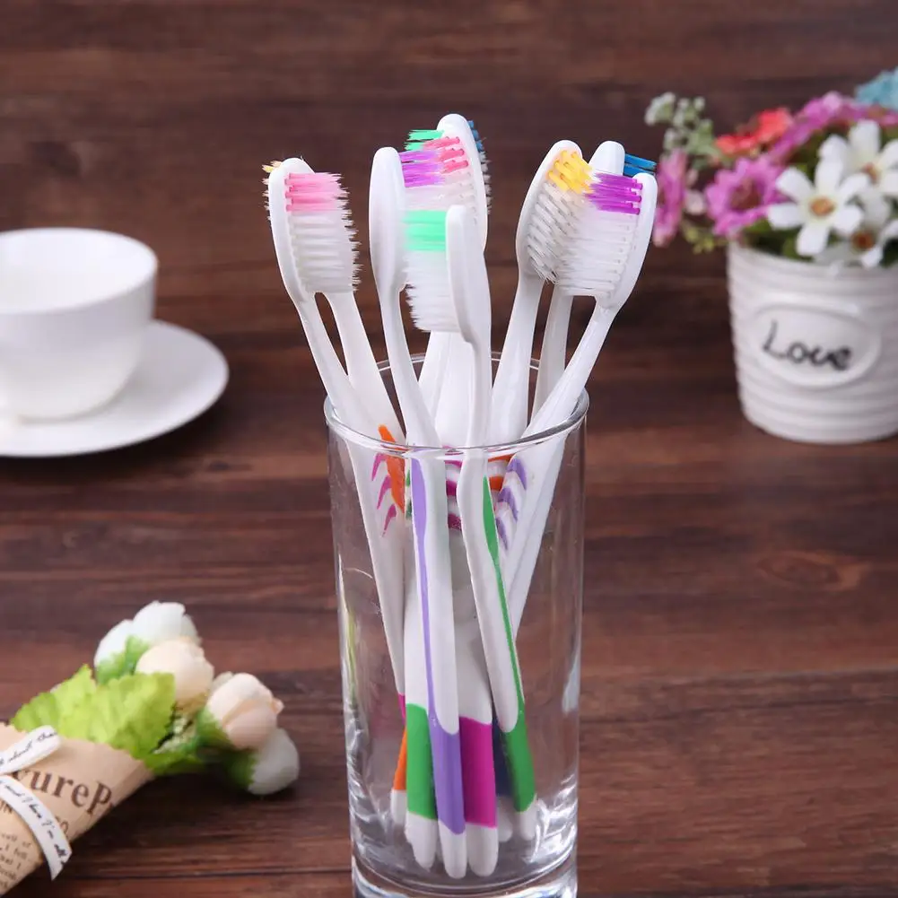 

10pcs/pack Whitening Toothbrushes Easy Grip Handle Clean Toothbrush Gingiva Protection Manual Toothbrush for Dental Oral Care