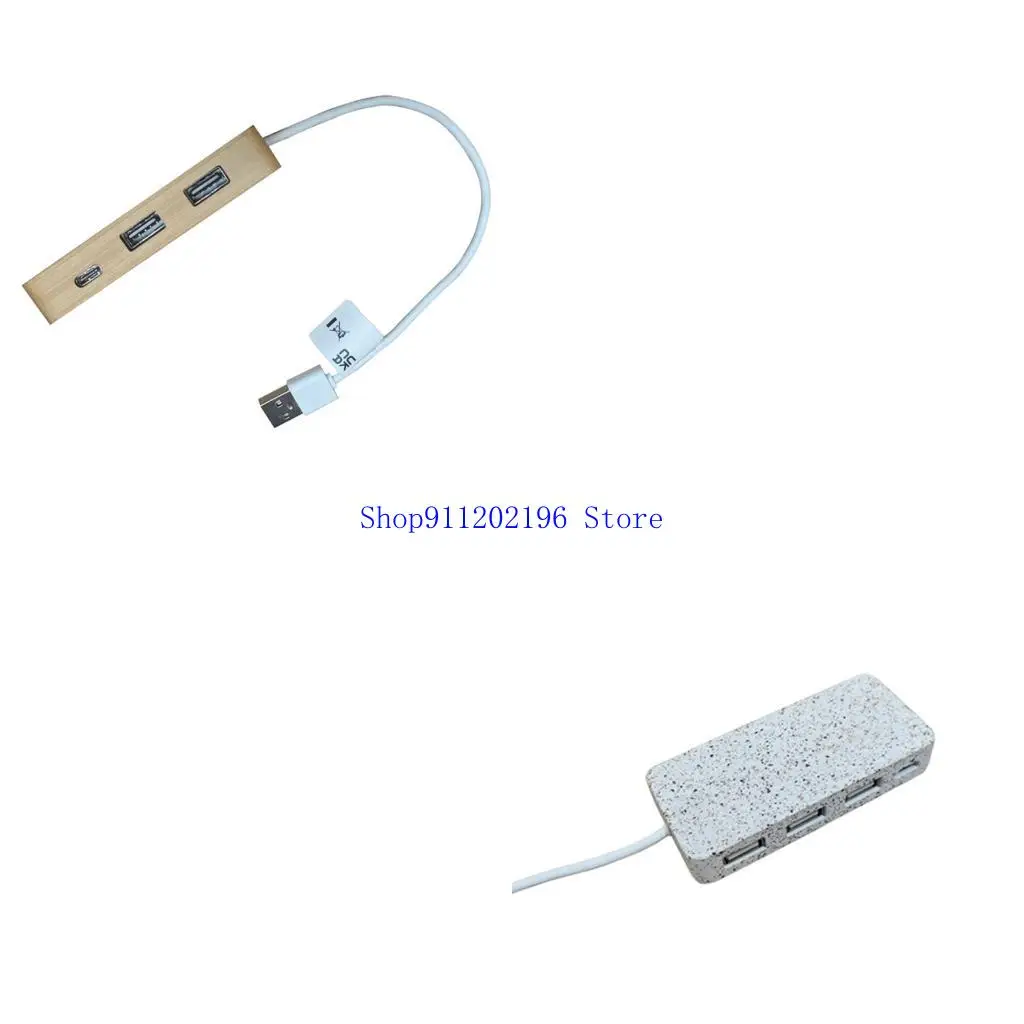 

P82A деревянный USB C Cable Cable USB C/USB -мужчина до USB Тип C Splitter USB -порт