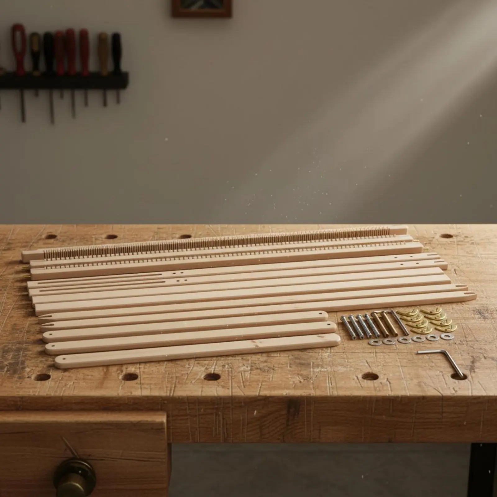

Wooden Tapestry Loom Long-Lasting Wooden Weaving Loom Kit Adjustable Weaving Frame Beginner Approachable Crafting Tool Easy To