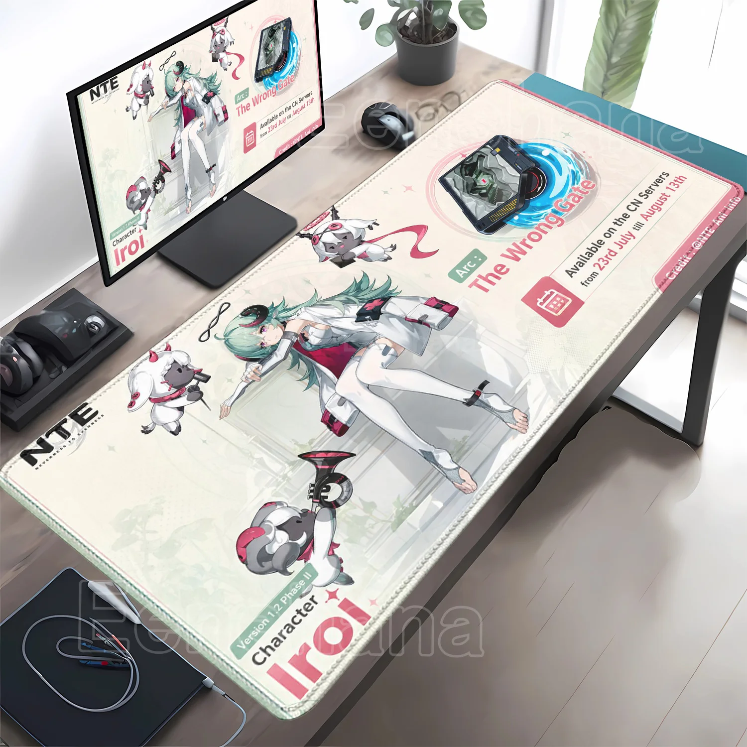 Iroi Neverness To Everness NTE Anime Cute Girl Mouse Pad HD Printing Computer Keyboard Desk Mat PC Gaming XXL Non-slip Table Rug