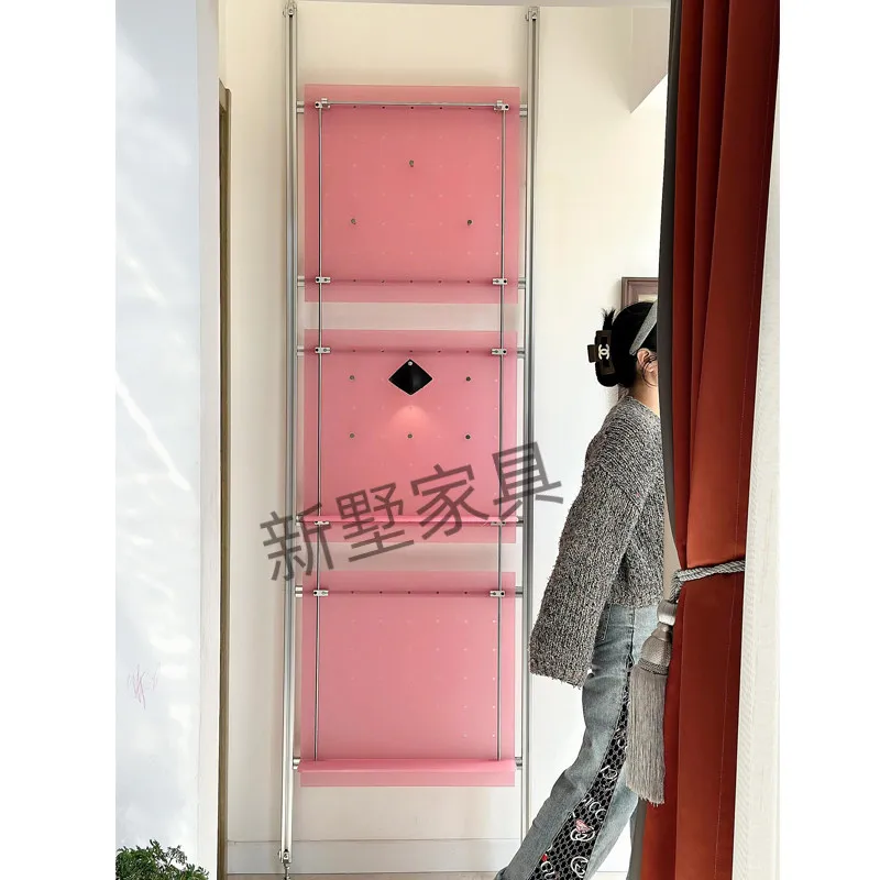 No punching aluminum profile hole plate storage rack, entrance porch partition storage rack