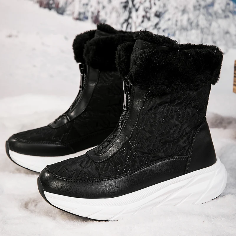 Women's Boots 2026 Trend Winter Cotton Shoes for Women Platform Sneakers Fur Warm Hiking Sports Shoes Outdoor Women Snow Boots