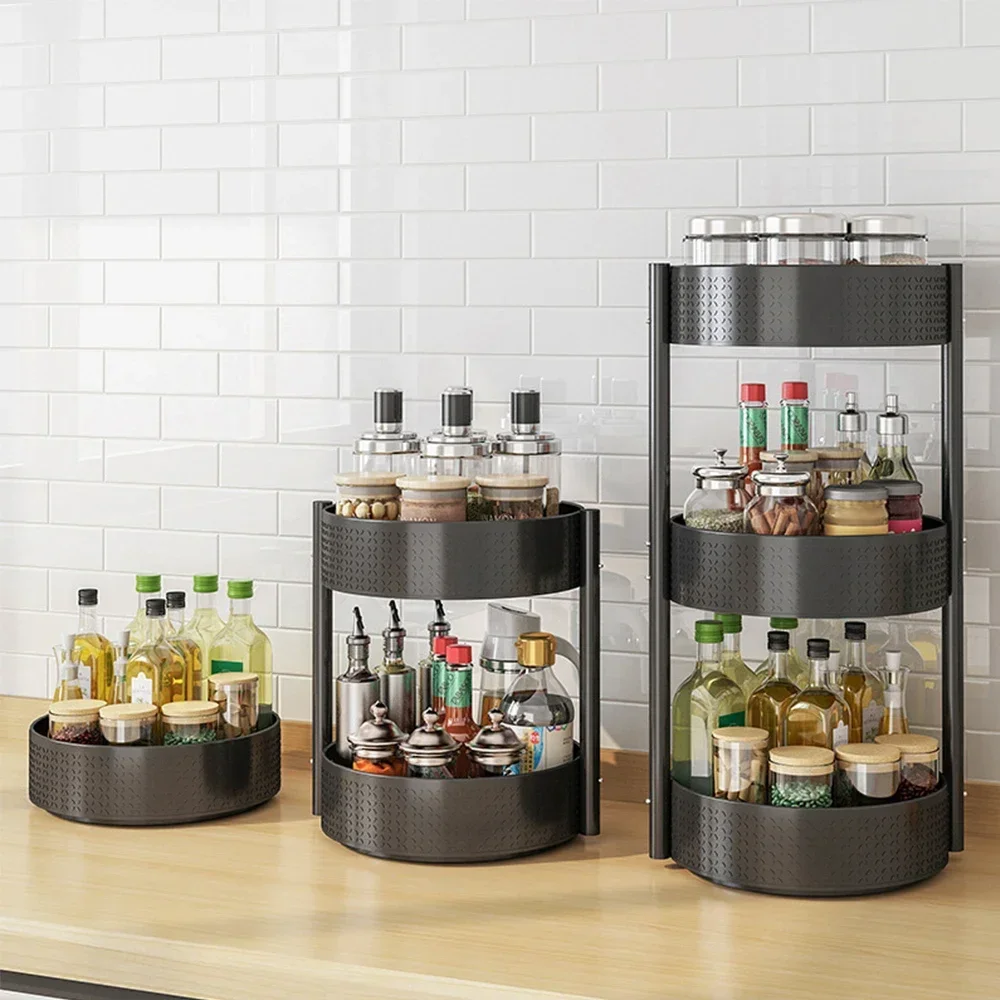 

Lazy Cabinet Organizer, Kitchen Turntable Spice Rack Organizer, 360 Degree Spinning Storage Container