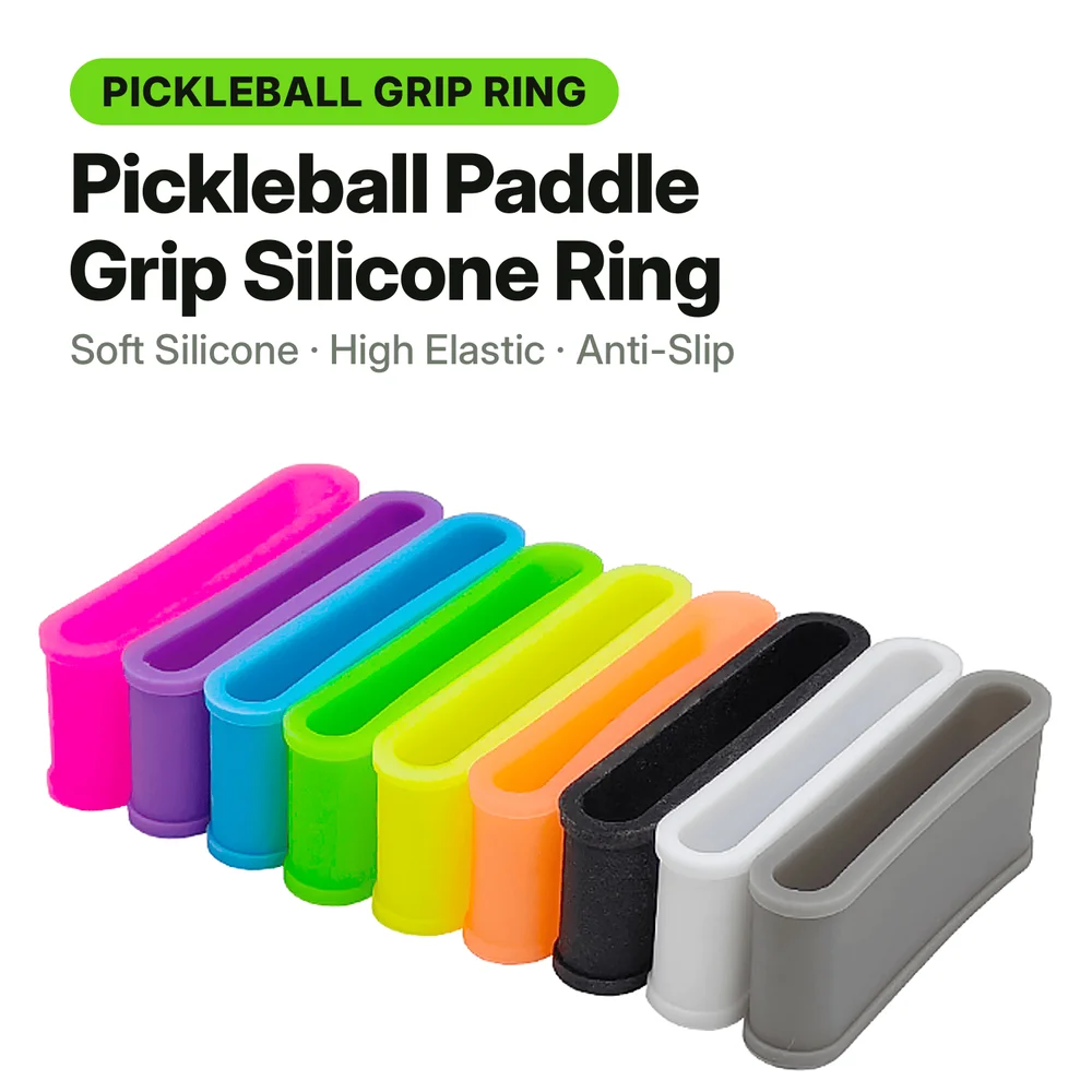 Pickleball Paddle Grip Ring Silicone Handle Band Anti Slip High Elastic Durable Universal Fit 9 Colors Racket Grip Protector