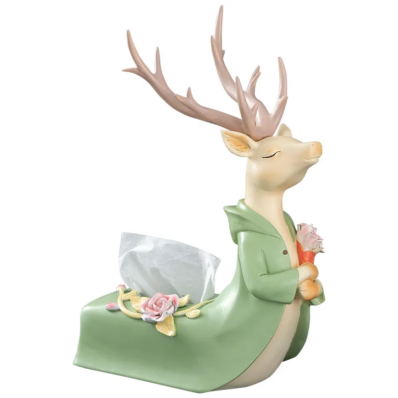 

Nordic Creative Resin Tissue Box Animal Design Creative Deer Shaping Modern Home Decoration Napkin Storage